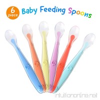 IOMEE Baby Spoons - BPA Free - First Stage Soft-Tip Silicone Baby Spoons - Training Set -Gift 6 Pack - B07CKCBNWT